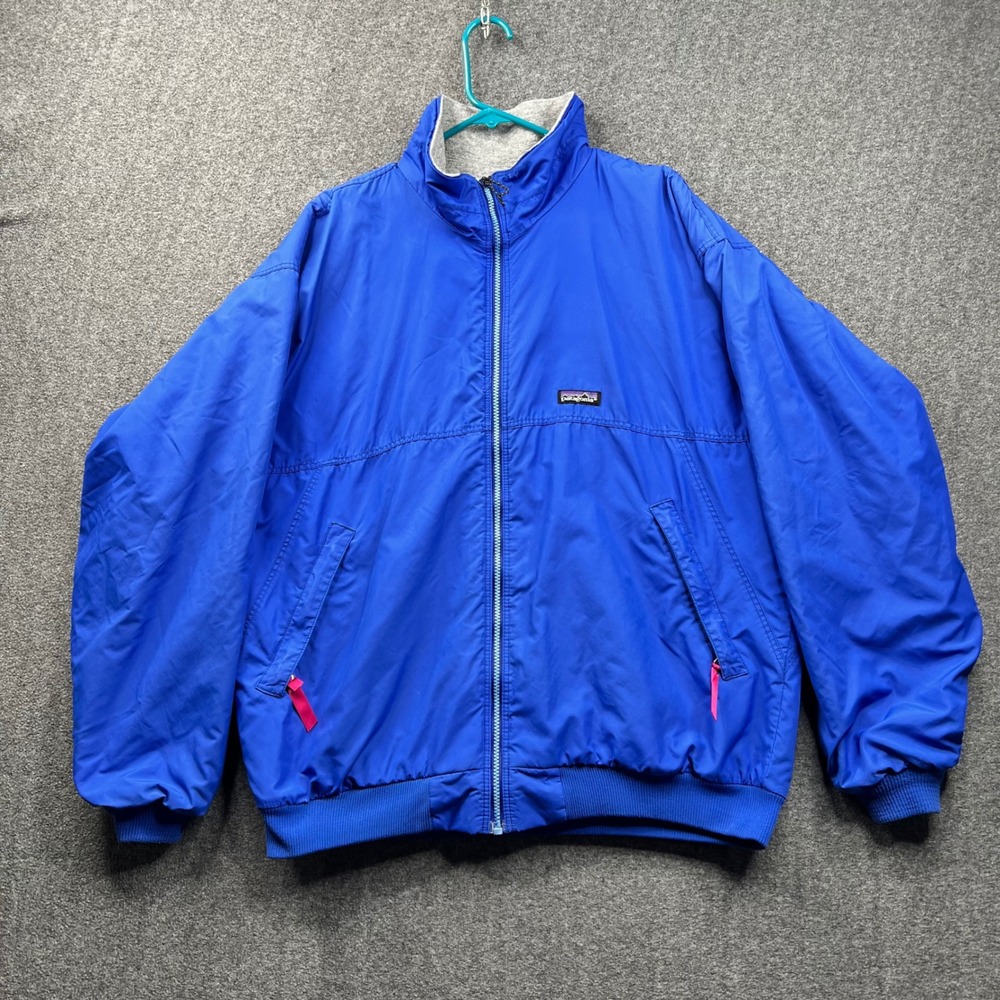 Vintage Patagonia Bomber Jacket Mens XL Blue Fleece Lined Synchilla Made USA